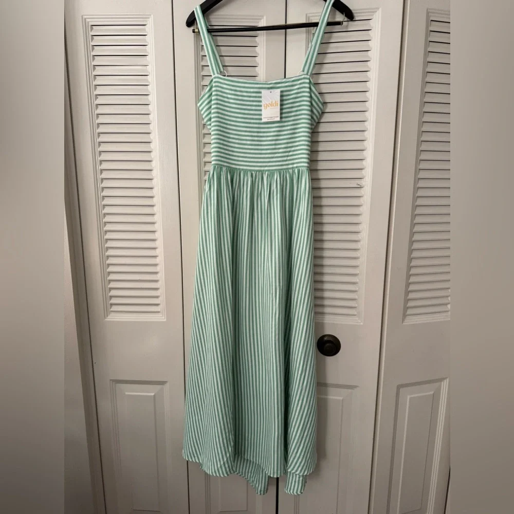 21231-0306-L—L Adalee Striped Midi Dress - Picture 1 of 4
